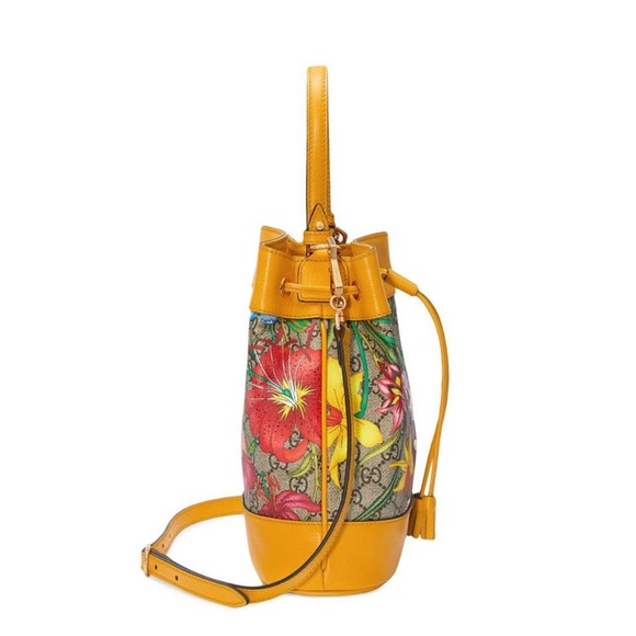 GUCCI Ophidia GG flora leather bucket bag - Picture 6 of 9